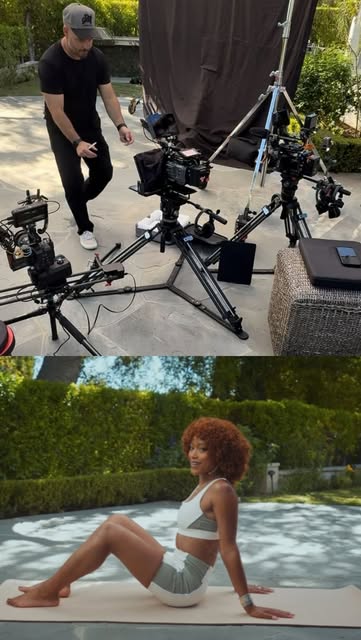Behind the scenes of an outdoor fitness shoot and its lighting setup